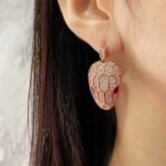 BVLGARI 满钻舌头耳钉项链 - 3