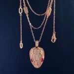 BVLGARI 满钻舌头耳钉项链 - 4