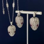 BVLGARI 满钻舌头耳钉项链 - 9